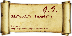 Gáspár Imogén névjegykártya